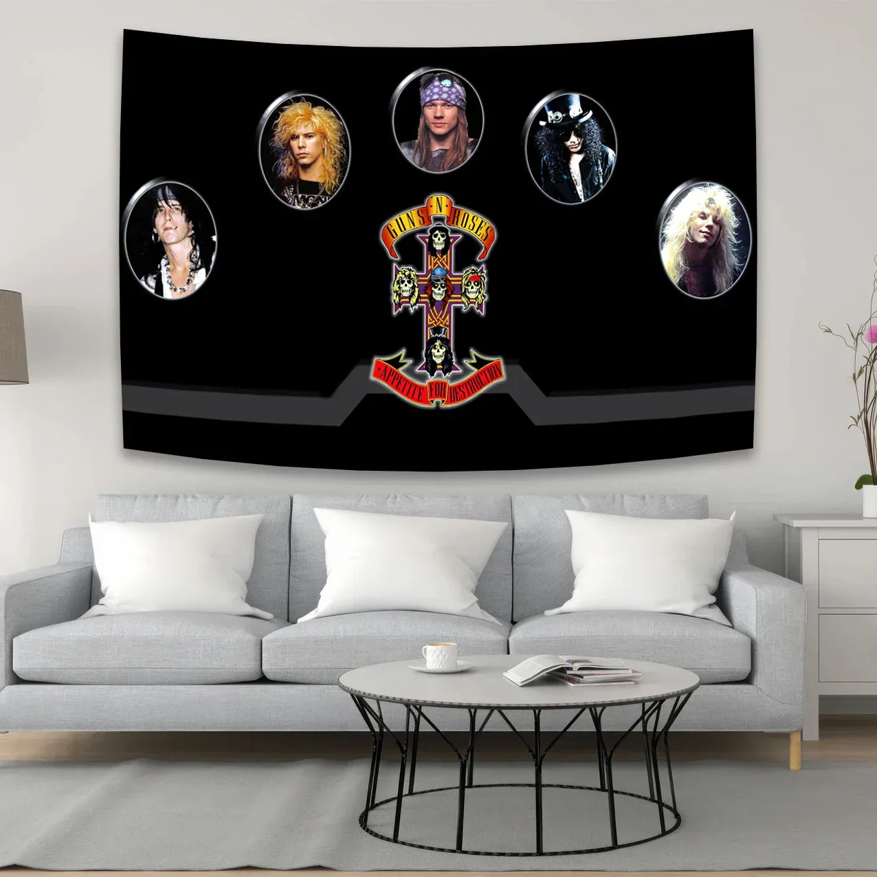 Guns N Roses Band Wall Tapestry - Decobites Music Room Decor Art Piece