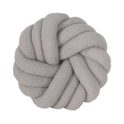 DecorBites™ Knotted Ball Grey Throw Pillow for Bed Couch Living Room