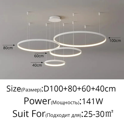 DecorBites™ Acrylic LED Ring Pendant Light Modern Minimalist Art Decor Chandelier
