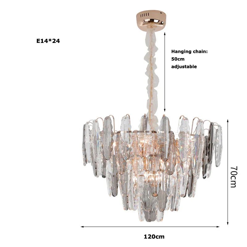 DecorBites™ Gold Crystal Chandelier Lighting for Living Room