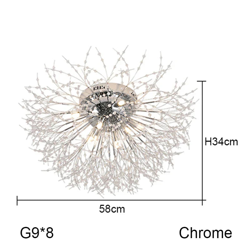 DecorBites™ Dandelion Chandelier: Nordic Minimalist Wrought Iron LED Indoor Light for Living Room