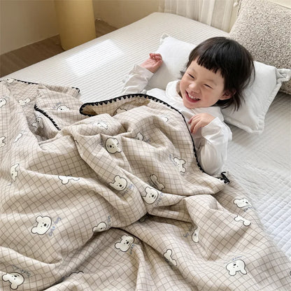 DecorBites™ Kids Cartoon Printed Cooling Summer Blanket - Soft Lightweight Comforter
