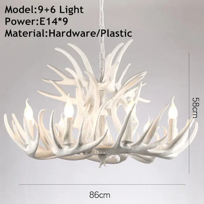 DecorBites™ Antler Pendant Chandelier for Home and Bar Decor - Industrial Deer Horn Fixture