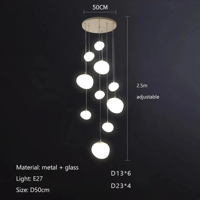 Lámpara colgante de cristal Gregg de DecorBites™, lámpara LED moderna para comedor, cocina o loft.