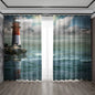 Decobites Ocean Sail & Lighthouse Screen Curtain Set for Kitchen & Coffee Shop