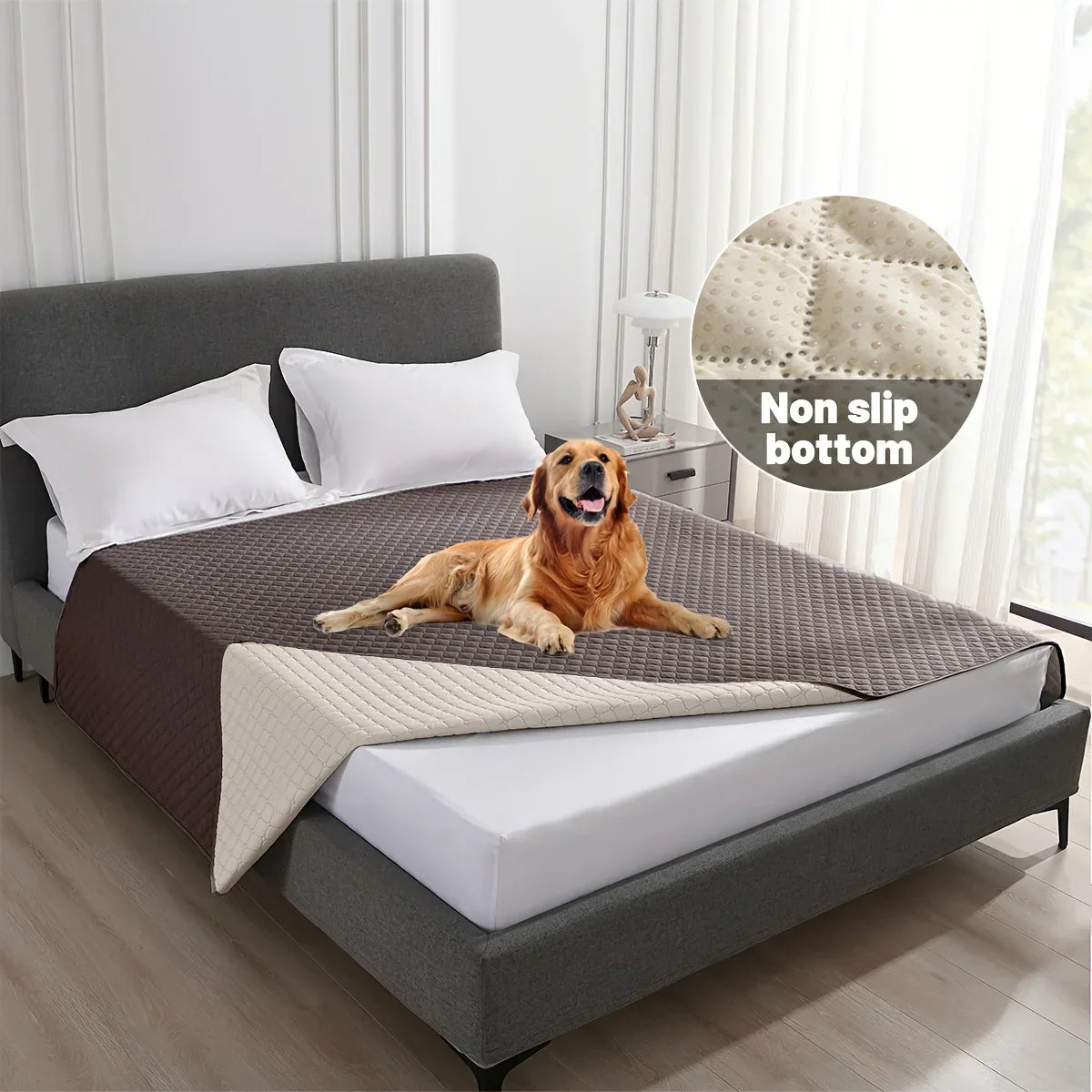 Decobites Dog Bed Cover: Waterproof & Non-Slip Pet Blanket for Furniture & Car