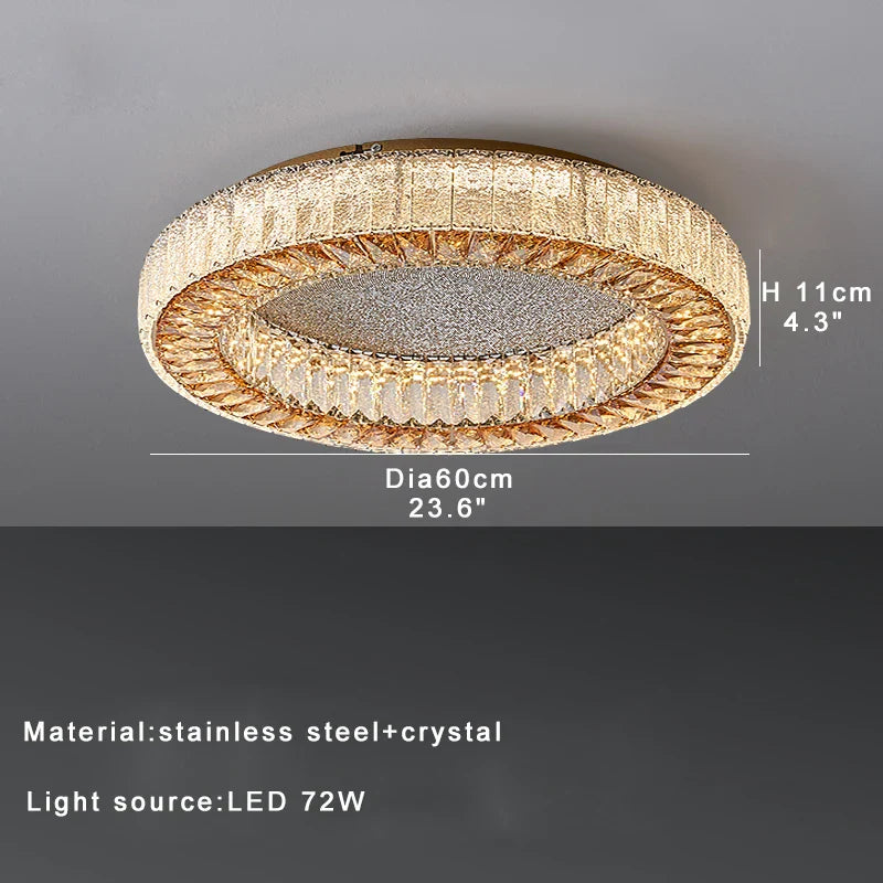 DecorBites™ Crystal Ceiling Lamp: Luxury Postmodern Design for Living Room & Bedroom