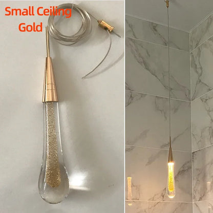 Post-Modern Crystal Teardrop Glass Pendant Light