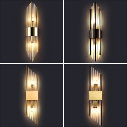 Apliques de pared DecorBites™ Crystal LED de acero inoxidable para dormitorio y comedor