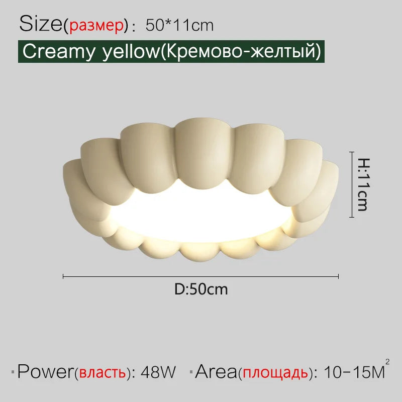 Lámparas de techo DecorBites™ Cream Wind para dormitorio - Diseño de espectro completo inspirado en celebridades de internet