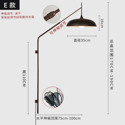 DecorBites™ Gold/Black Swing Arm Telescopic Wall Lamp LED E27 - Designer Hotel Restaurant Hall