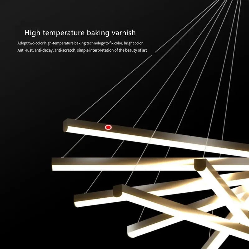 ثريا DecorBites™ LED من الألومنيوم للدرج وغرفة الطعام وغرفة المعيشة - وحدة إضاءة داخلية