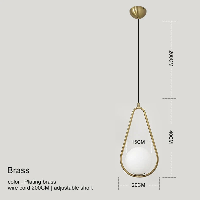 Lámpara colgante de bola de cristal DecorBites™: Elegante lámpara de comedor, acabado dorado
