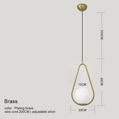 Lámpara colgante de bola de cristal DecorBites™: Elegante lámpara de comedor, acabado dorado