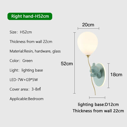 DecorBites™ Cartoon Bear Balloon LED Wall Lamp for Children's Room