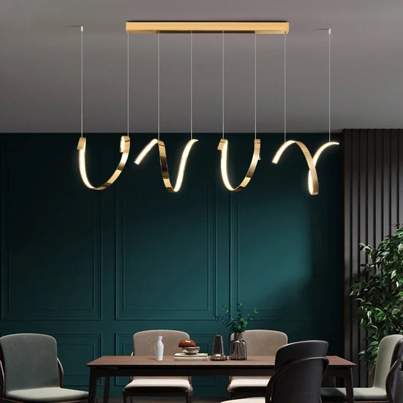 Luces colgantes LED irregulares de oro Decorbites™ para la iluminación moderna de salas de estar y comedor
