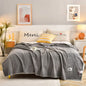 Decobites Orange Solid 3D Soft Print Flannel Coral Fleece Double-side Blanket