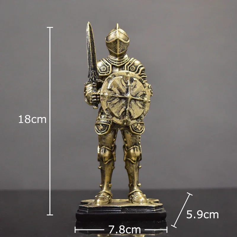 DecorBites™ Heavy Armored Knight Resin Statue Decoration for Desk and Room Aesthetic