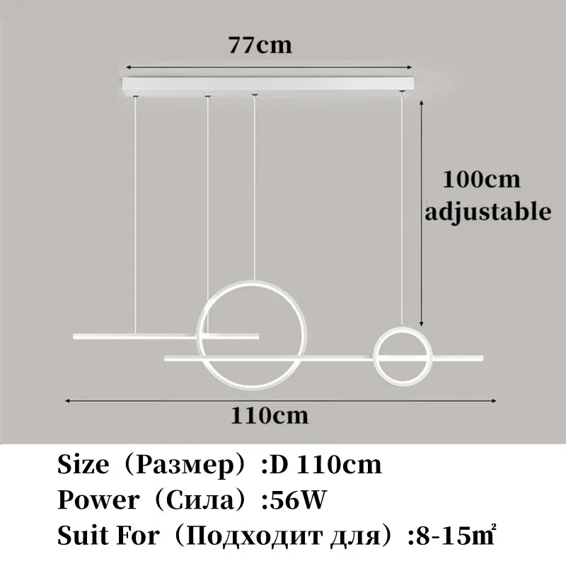 DecorBites™ LED Restaurant Chandelier: Modern Nordic Design Ceiling Pendant Lights for Living & Dining Rooms