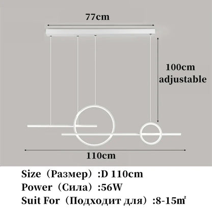 DecorBites™ LED Restaurant Chandelier: Modern Nordic Design Ceiling Pendant Lights for Living & Dining Rooms