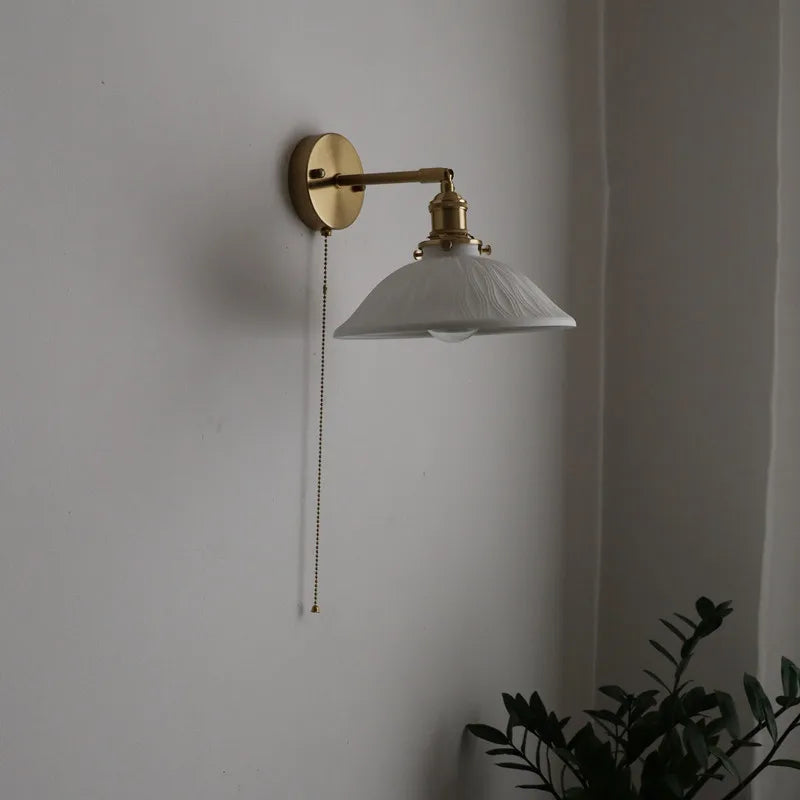 DecorBites™ Ceramic Copper LED Wall Lamp for Bedroom Bedside Mirror Light