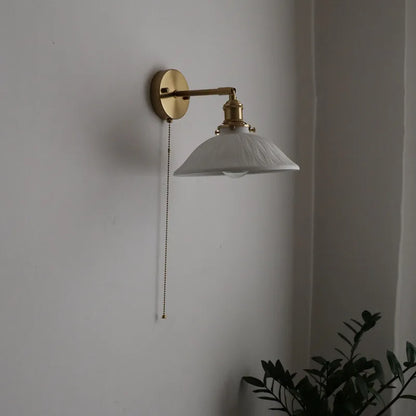 DecorBites™ Ceramic Copper LED Wall Lamp for Bedroom Bedside Mirror Light