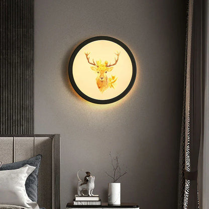 Decorbites™ Industrielle Acryl-Runde Wandlampe | Vintage Wandleuchten mit Wandmalerei für Schlafzimmerdekoration
