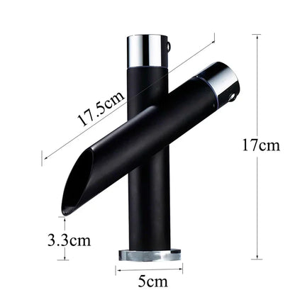 صنبور حوض أسود من DecorBites™: خلاط مياه بارد/ساخن لحوض السطح، رافعة موفرة للمياه