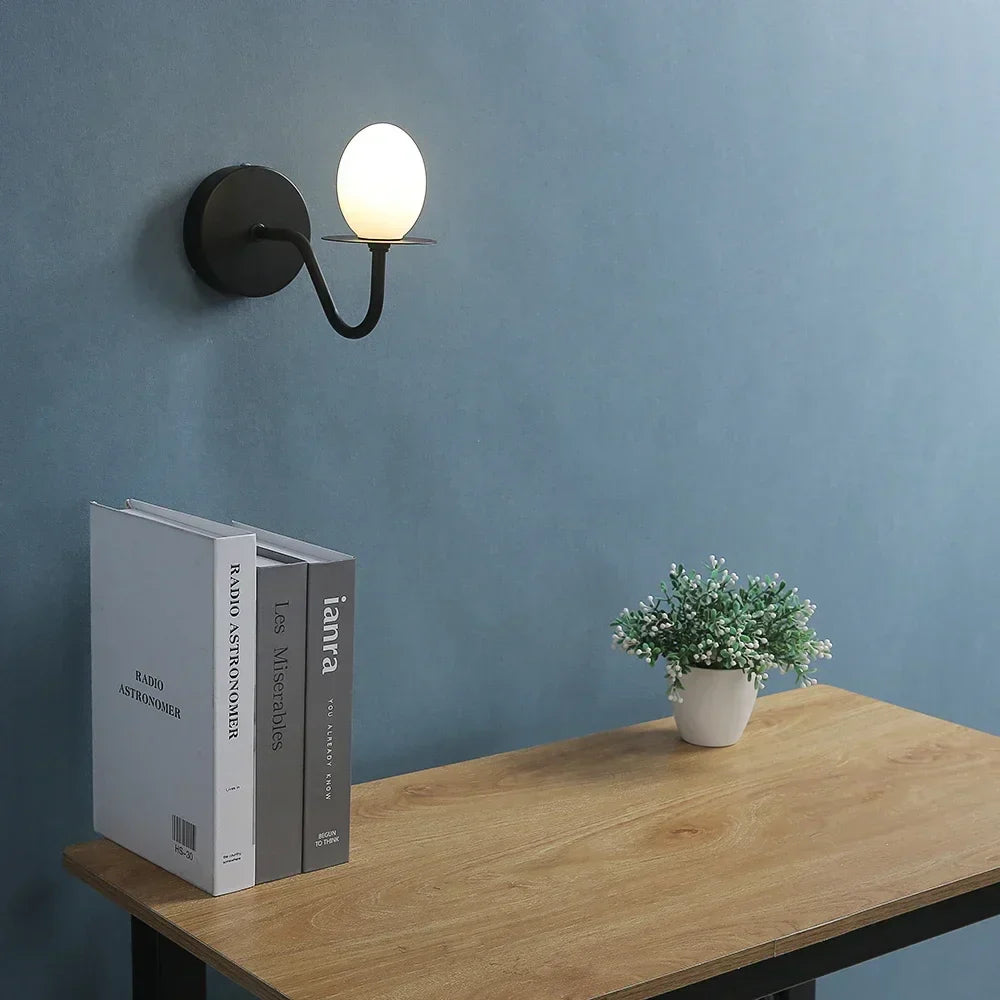 Decorbites™ Glas-Ei-Mini-Wandleuchte für Heimdekoration und Lesen, Vintage-Loft-Wandleuchte