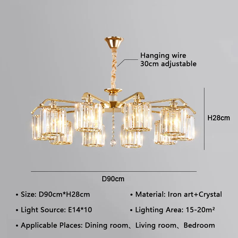 DecorBites™ Crystal Lustre Chandelier: Modern Luxury Indoor Lighting Fixtures