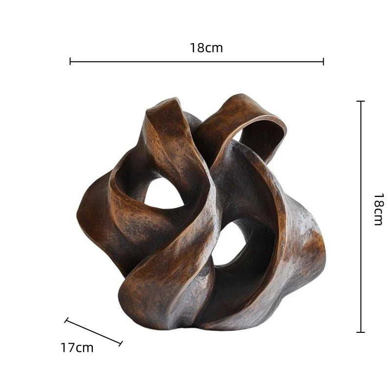 DecorBites™ Gold Geometric Abstract Resin Ring Figurines for Stylish Home Decor