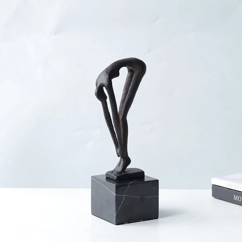 DecorBites™ Diving Sportsman Metal Sculpture - Abstract Swimming Figure for Home Decor