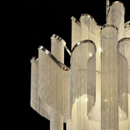 Lámpara de techo colgante DecorBites™ con borlas de flores LED para sala de estar y escaleras - Elegante lámpara colgante para villa