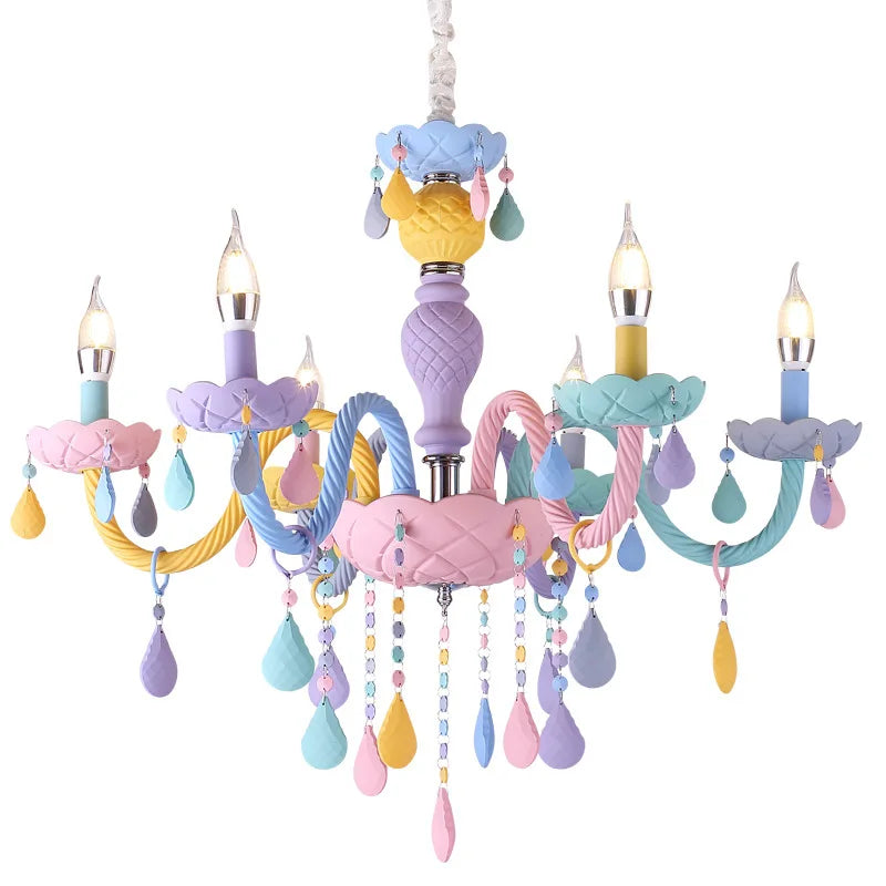 DecorBites™ Kids Room LED Macaron Ceiling Chandelier for Boys Girls Bedroom Decor