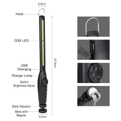 DecorBites™ COB LED Nightlight Work Light 3000AmAh Dimmable Inspection Lamp for Home Garage