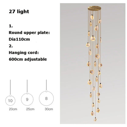 DecorBites™ LED Marble Gold Chandelier for Living Room, 2025 Trend Lustre Lighting