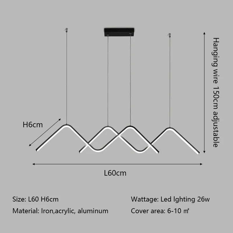 ديكوربايتس™ مصابيح LED هندسية معلقة، إضاءة ثريا عصرية بسيطة