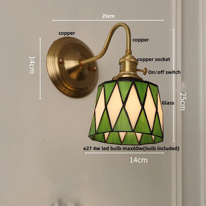 Lámpara de Pared LED Cúbica Decorbites™ para Sala de Estar y Comedor en Cobre y Vidrio Vintage con Espejo E27