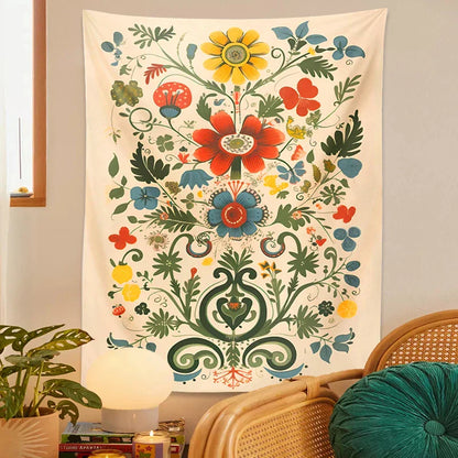 Decobites Floral Tapestry Wall Hanging: Celestial Flower Decor for Living Room & Bedroom