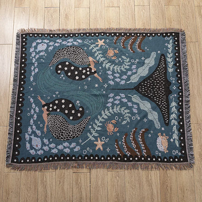 DecorBites™ Knitted Tapestry Sofa Blanket - Light Luxury Decorative Blanket for Living Room, Nap Bedspread, Picnic, Camping Mat