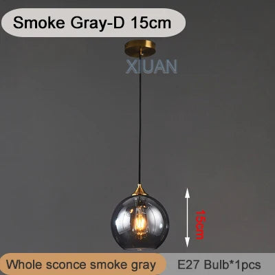 DecorBites™ Industrial Glass Pendant Light for Dining Table, Kitchen, Bar, Office - E27