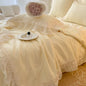 Decobites French Wedding Lace Ruffles Bedding Set