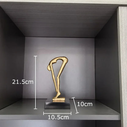 DecorBites™ Gymnast Statue Desk Ornament Metal Sculpture Room Decor