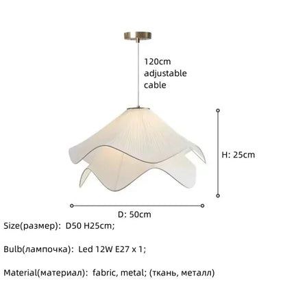 DecorBites™ Fabric Petal Pendant Lights - Nordic Creamy Bar Suspension Lamp