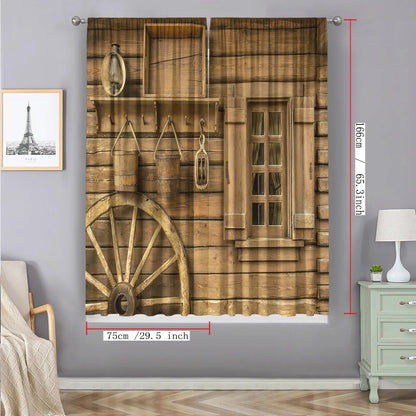 Decobites Retro Elements Screen Curtain for Home Decor in Kitchen, Living Room & Coffee Shop