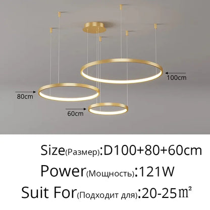 DecorBites™ Acrylic LED Ring Pendant Light Modern Minimalist Art Decor Chandelier