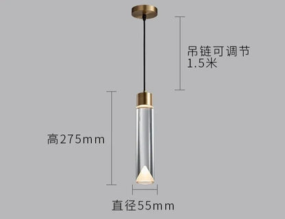 DecorBites™ Clear Crystal Copper Pendant Light for Dining, Kitchen, Bedroom - Adjustable G4 Bulb