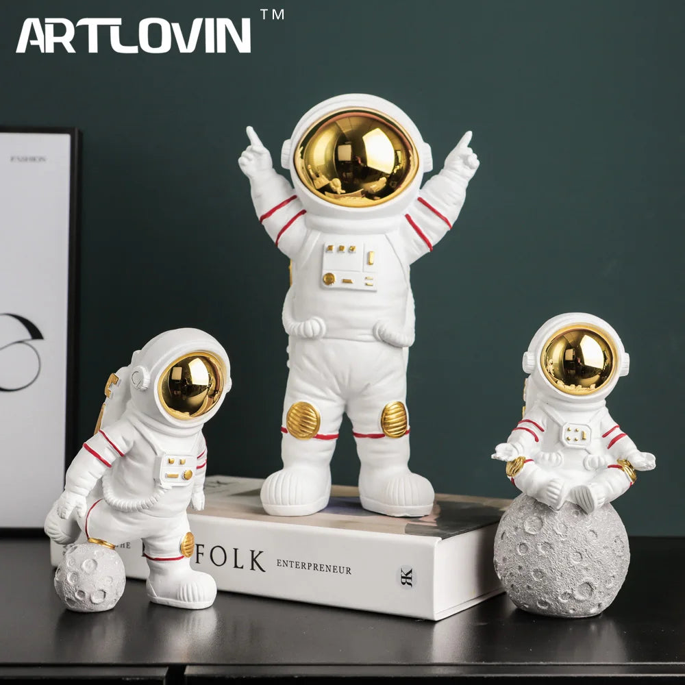 DecorBites™ Electroplated Golden Astronaut Figurines, Creative Home Decor & Gifts