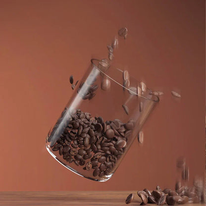 مرطبان ديكوربايتس™ الزجاجي المحكم لتخزين حبوب القهوة مع غطاء من الخيزران لحفظها في المطبخ