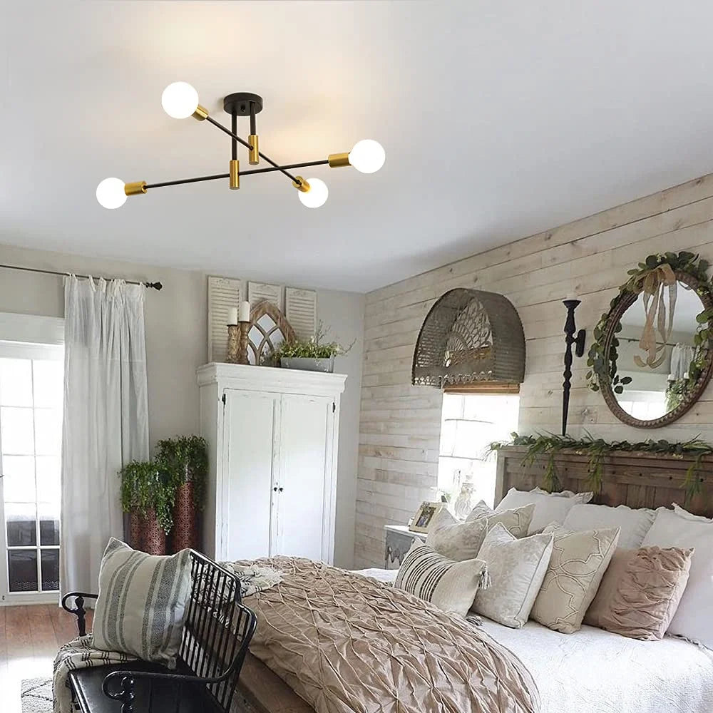 DecorBites™ Industrial Sputnik Chandelier Modern Ceiling Light for Kitchen Dining Bedroom